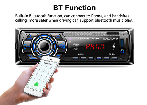 Single Din Bt Car Stereo Phone Charge Aux Stereo For Car Plastic Fixed Front Panel