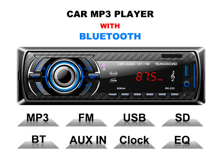 Hands Free Calls Car Radios With Aux Car Stereo Head Unit With Bluetooth 3 Band